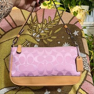 Coach Demi Shoulder Bag in Baby Pink and Tan Leather Trim/Strap 💗💗💗💗💗